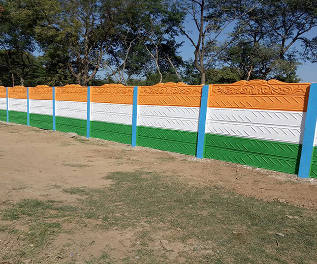 Tricolor Boundary Wall - Happy Enterprises Udaipur